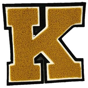 Varsity‎ Letter "K" 6" Patch Yellow Black Chenille Letterman Jacket Patch NEW